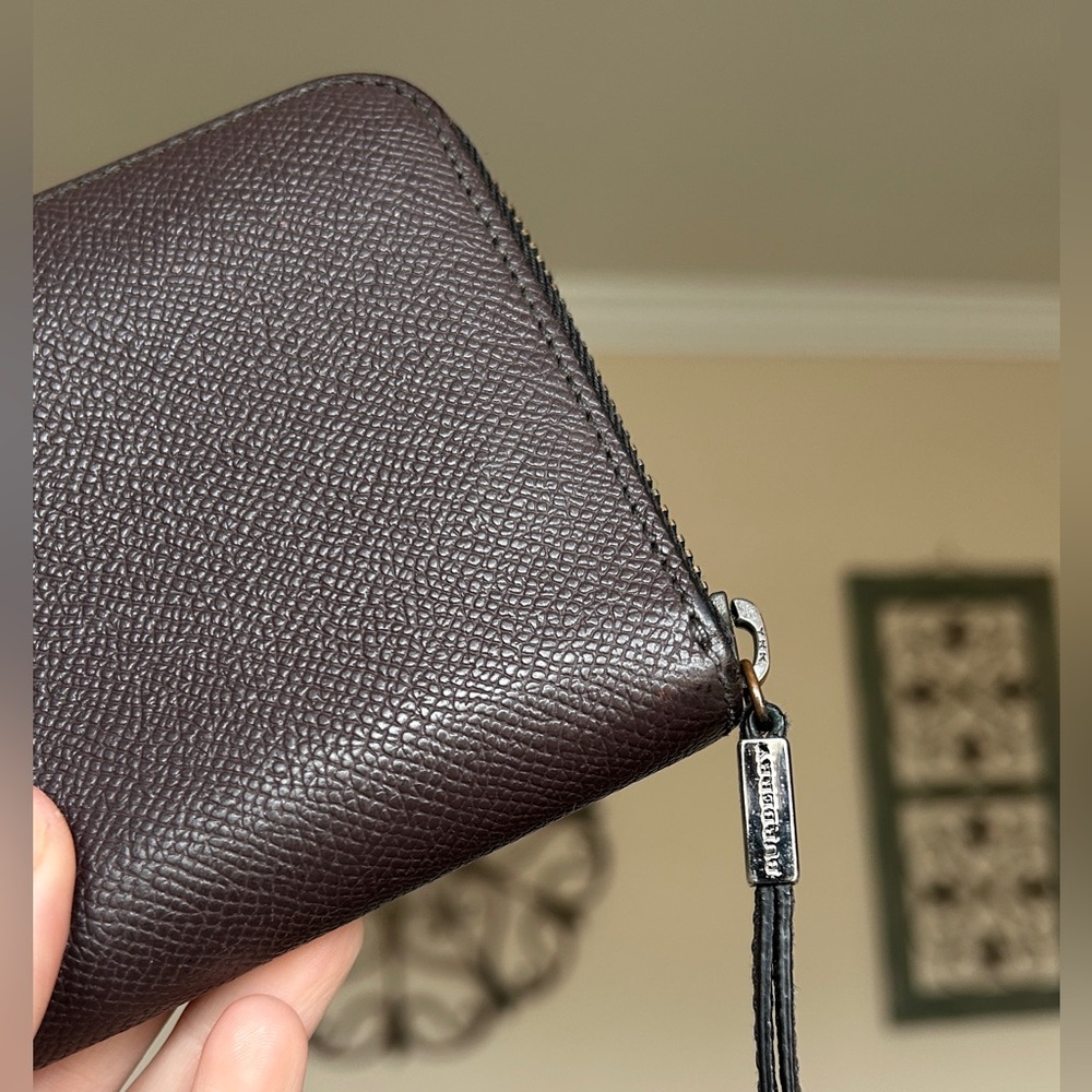 Burberry Authentic Eggplant Leather Zip Around Wallet! - Picture 7 of 9